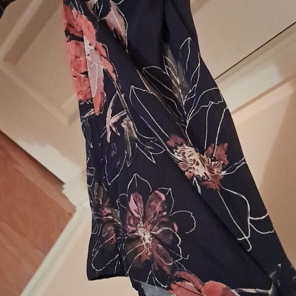 *Final Price* Free People Dress Women's 4 Navy Blue Pink Floral Boho Summer - Picture 2 of 16